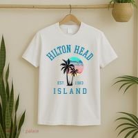 Hilton Head Island South Carolina Beach Palm Trees Summer T-Shirt thumb 2
