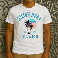 Hilton Head Island South Carolina Beach Palm Trees Summer T-Shirt thumb 3