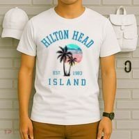Hilton Head Island South Carolina Beach Palm Trees Summer T-Shirt thumb 6