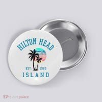 Hilton Head Island South Carolina Beach Palm Trees Summer Button thumb 0