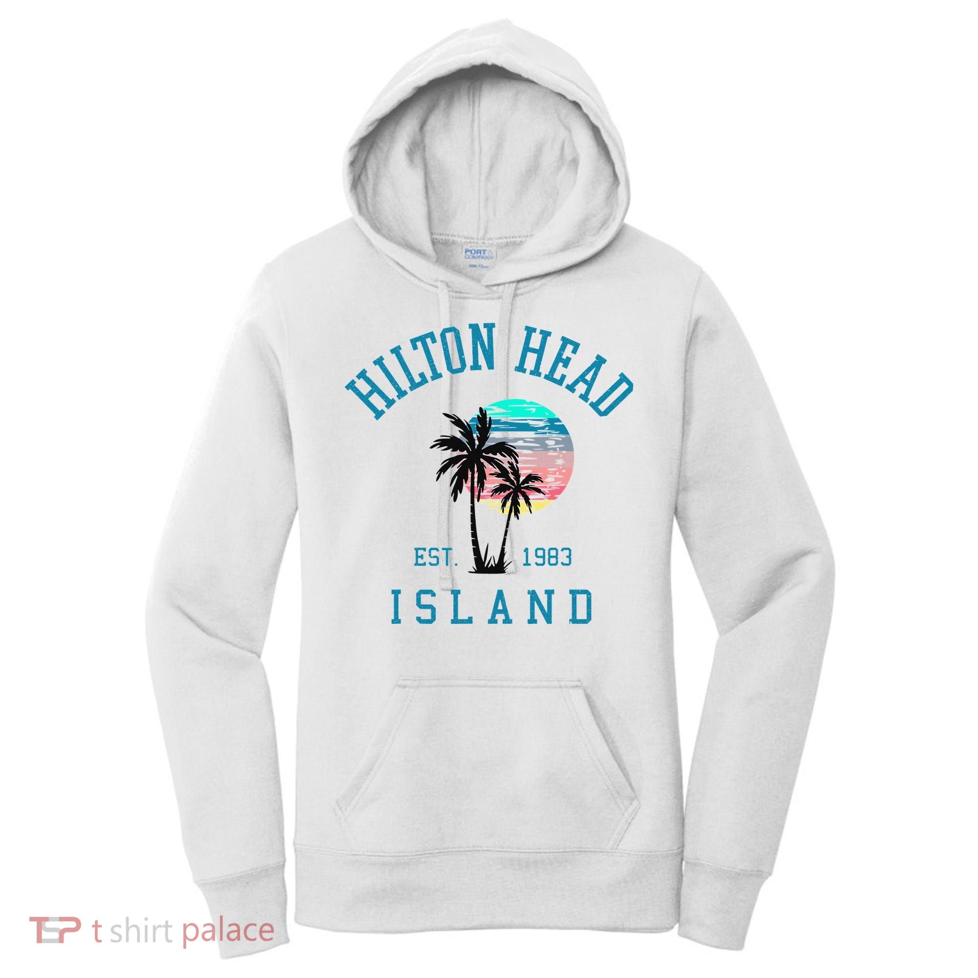 Hilton Head Island South Carolina Beach Palm Trees Summer Women's Hoodie