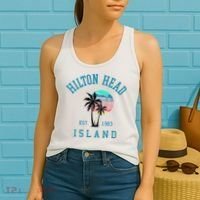 Hilton Head Island South Carolina Beach Palm Trees Summer Women's Tank Top thumb 2