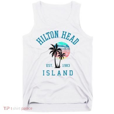 Hilton Head Island South Carolina Beach Palm Trees Summer Tank Top