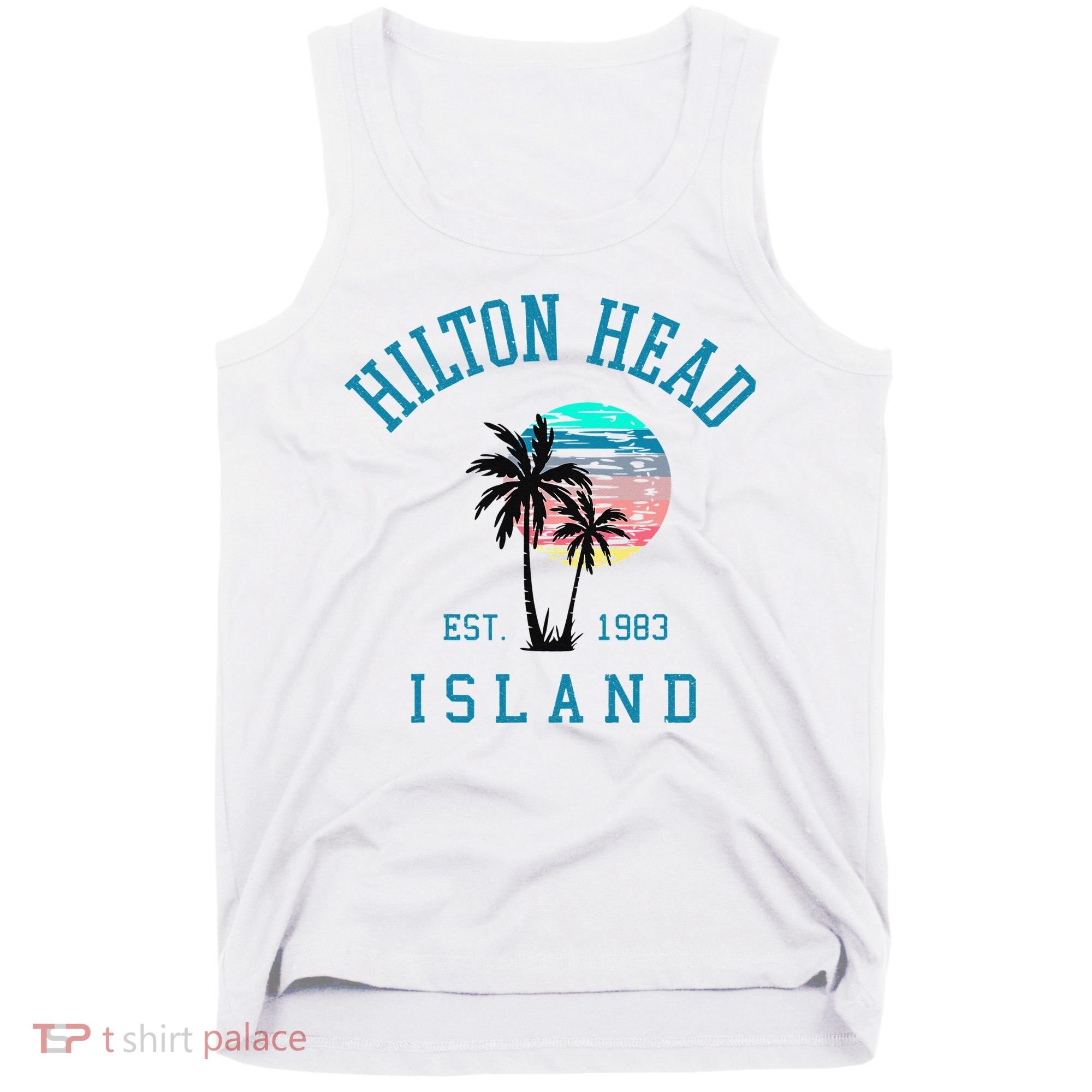 Hilton Head Island South Carolina Beach Palm Trees Summer Tank Top