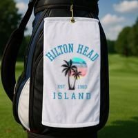 Hilton Head Island South Carolina Beach Palm Trees Summer Golf Towel thumb 2