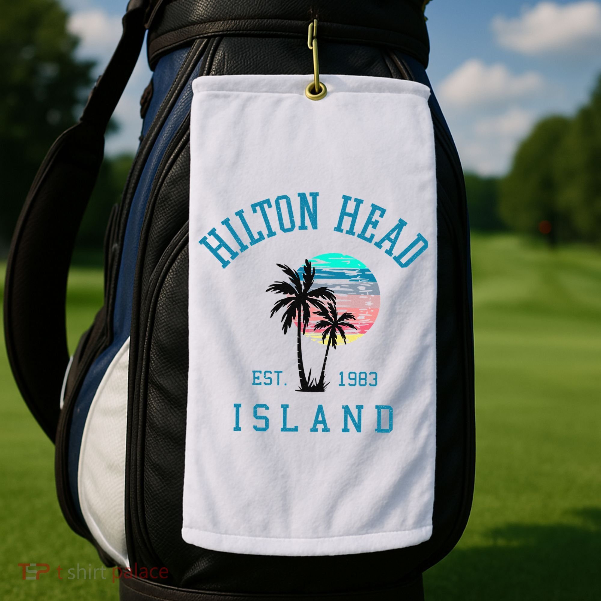 Hilton Head Island South Carolina Beach Palm Trees Summer Golf Towel