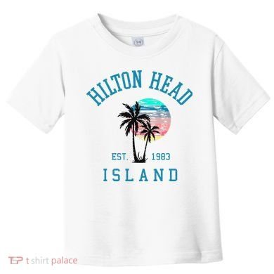 Hilton Head Island South Carolina Beach Palm Trees Summer Toddler T-Shirt