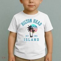 Hilton Head Island South Carolina Beach Palm Trees Summer Toddler T-Shirt thumb 2