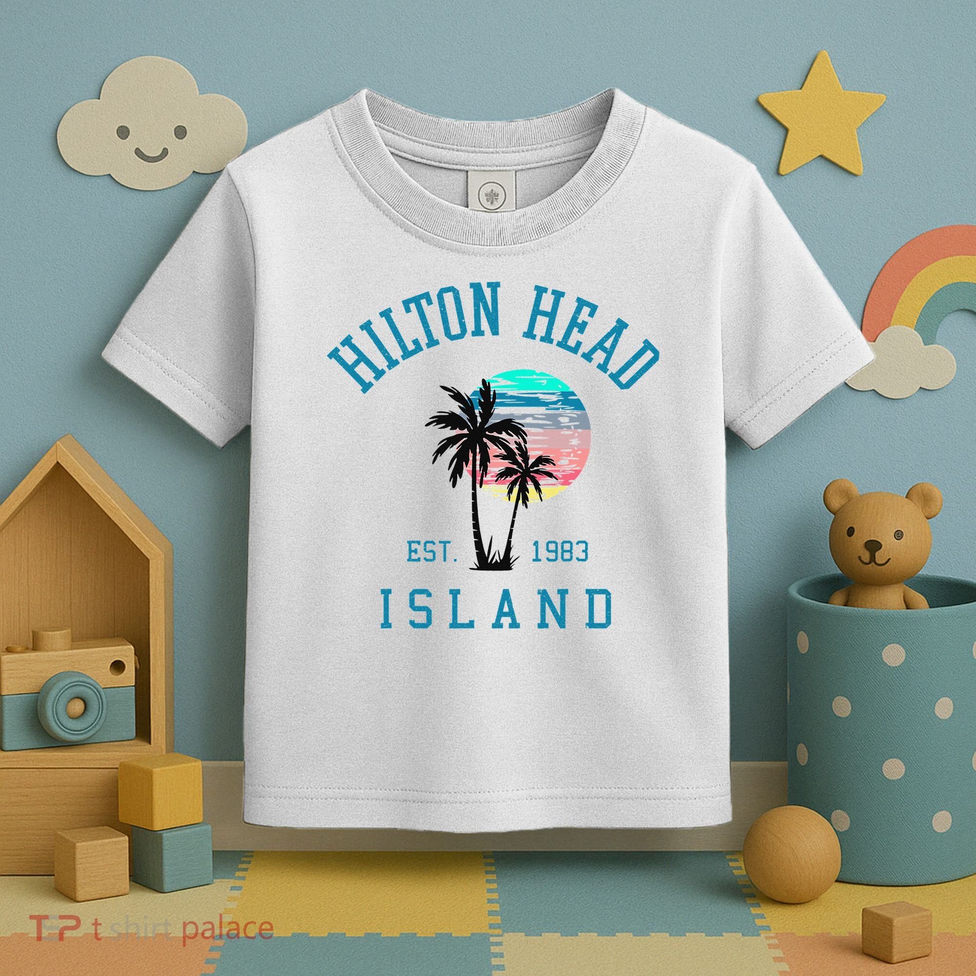 Hilton Head Island South Carolina Beach Palm Trees Summer Toddler T-Shirt