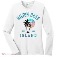 Hilton Head Island South Carolina Beach Palm Trees Summer Women's Long Sleeve Shirt thumb 0