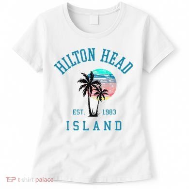 Hilton Head Island South Carolina Beach Palm Trees Summer Women's T-Shirt
