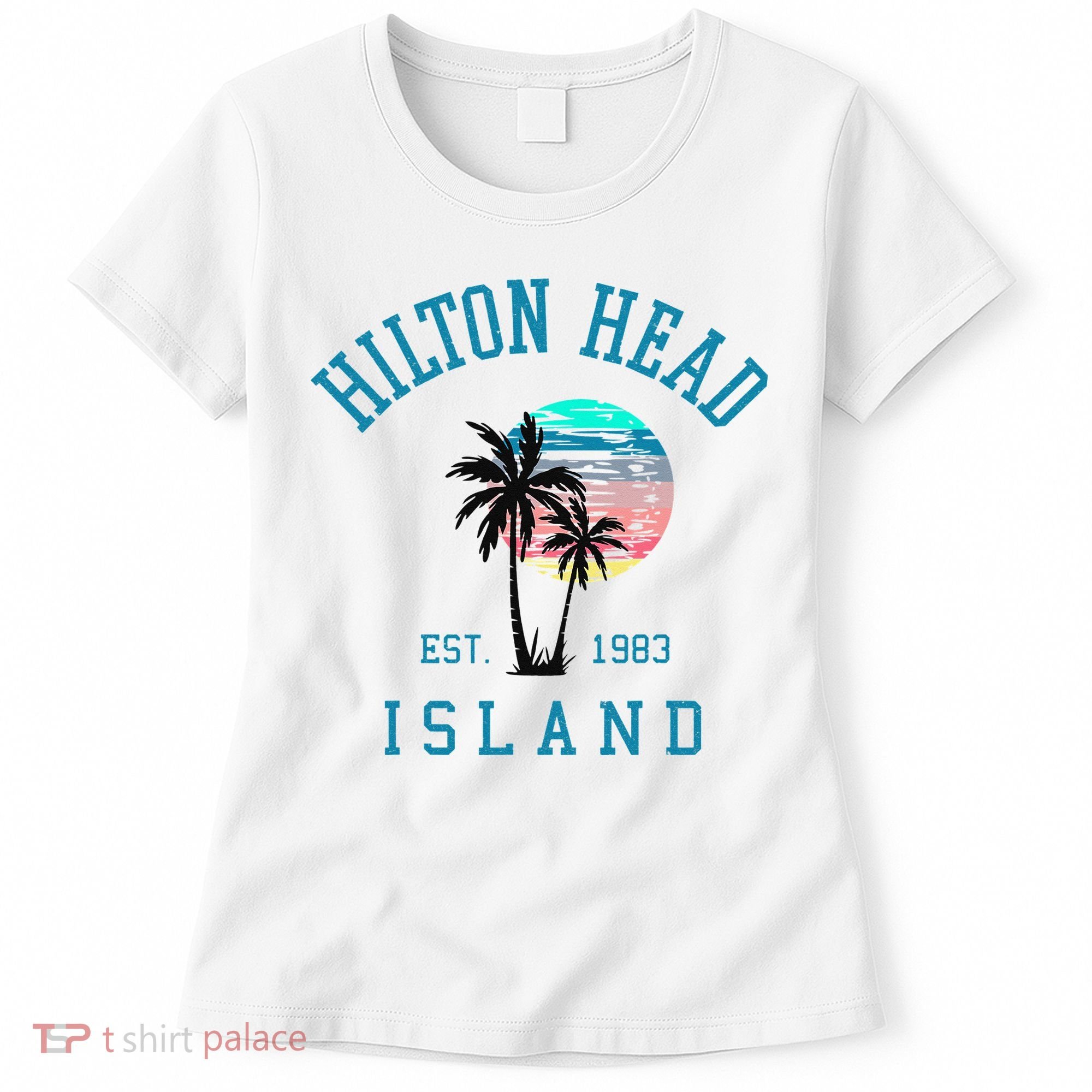 Hilton Head Island South Carolina Beach Palm Trees Summer Women's T-Shirt