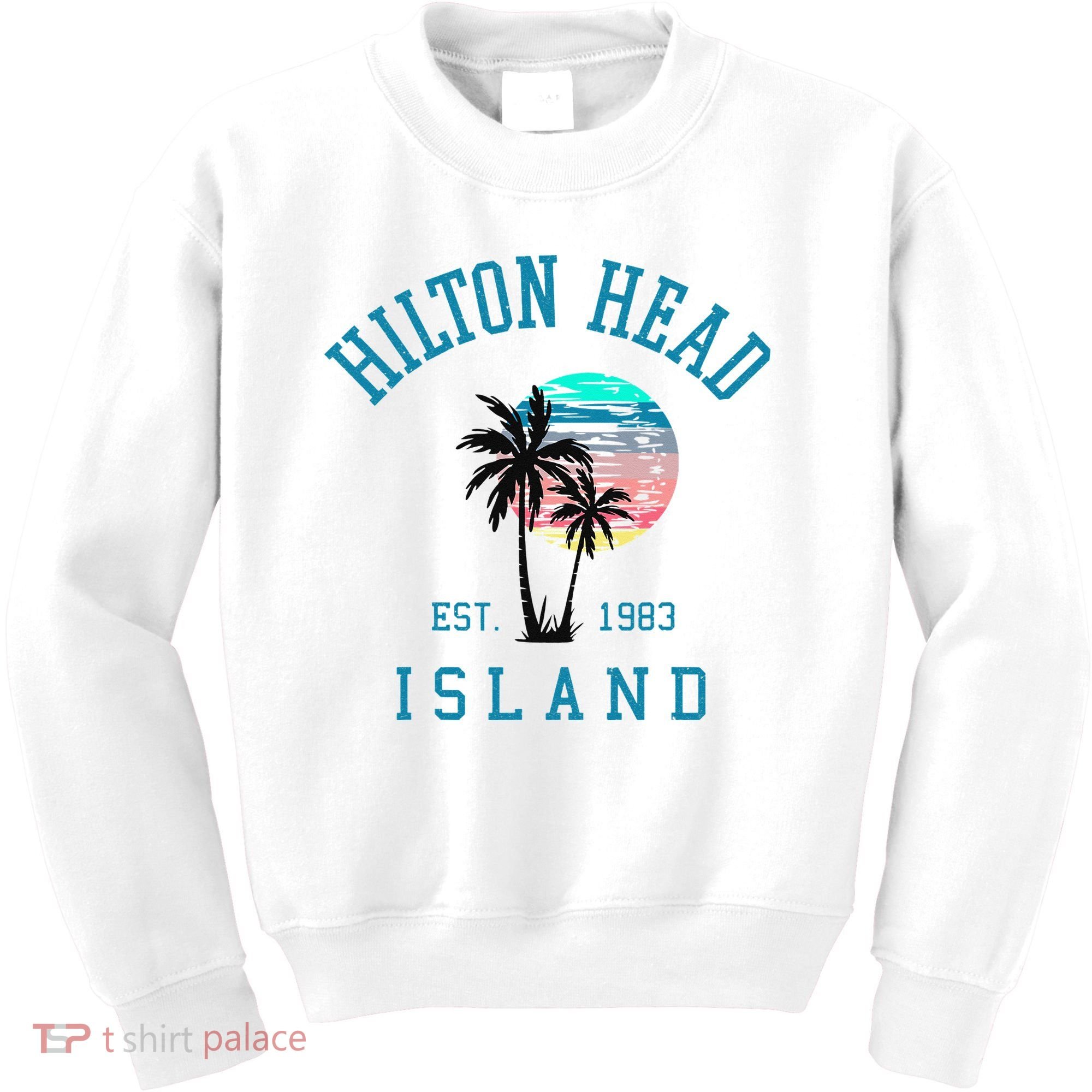 Hilton Head Island South Carolina Beach Palm Trees Summer Kids Sweatshirt