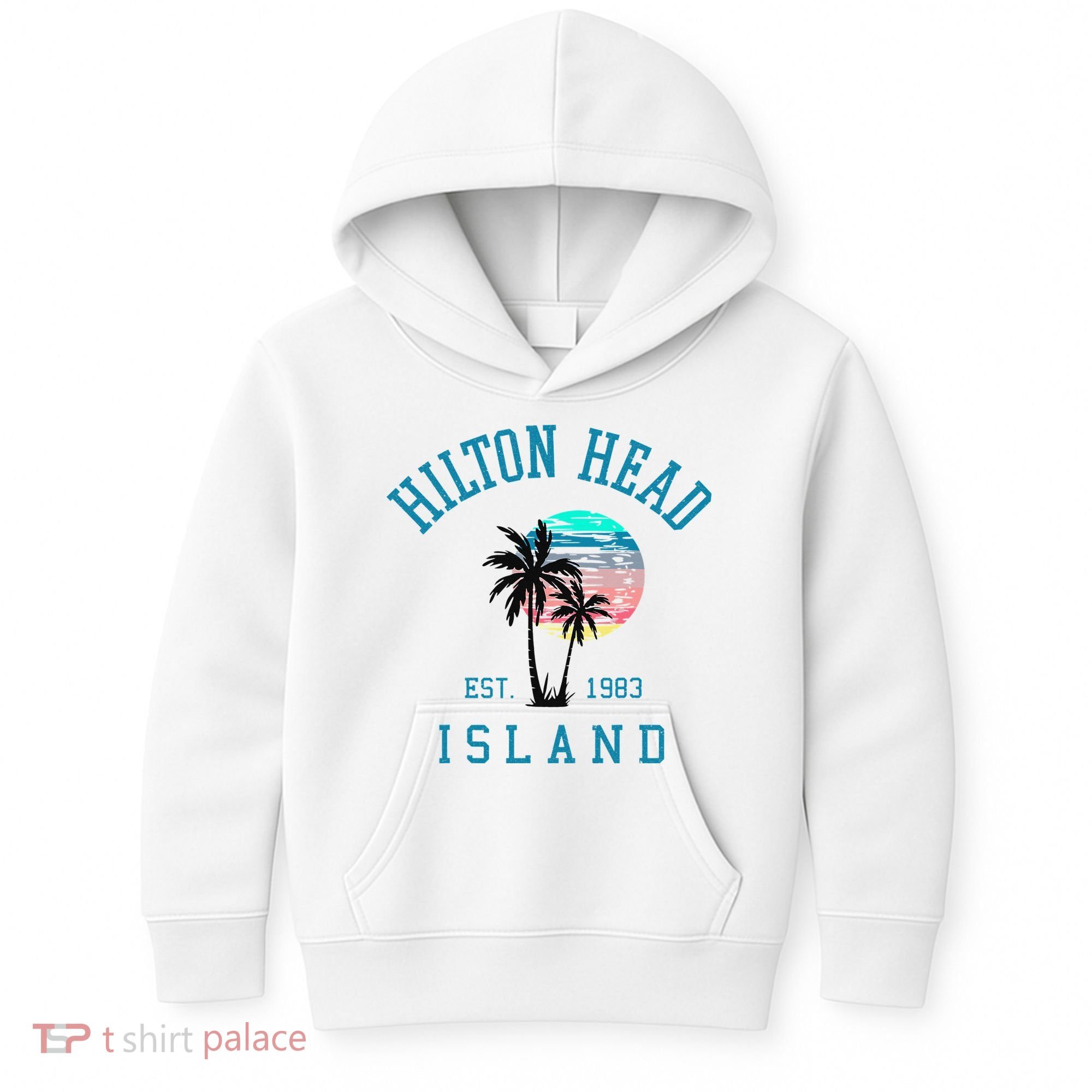 Hilton Head Island South Carolina Beach Palm Trees Summer Kids Hoodie