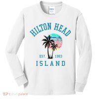 Hilton Head Island South Carolina Beach Palm Trees Summer Kids Long Sleeve Shirt thumb 0