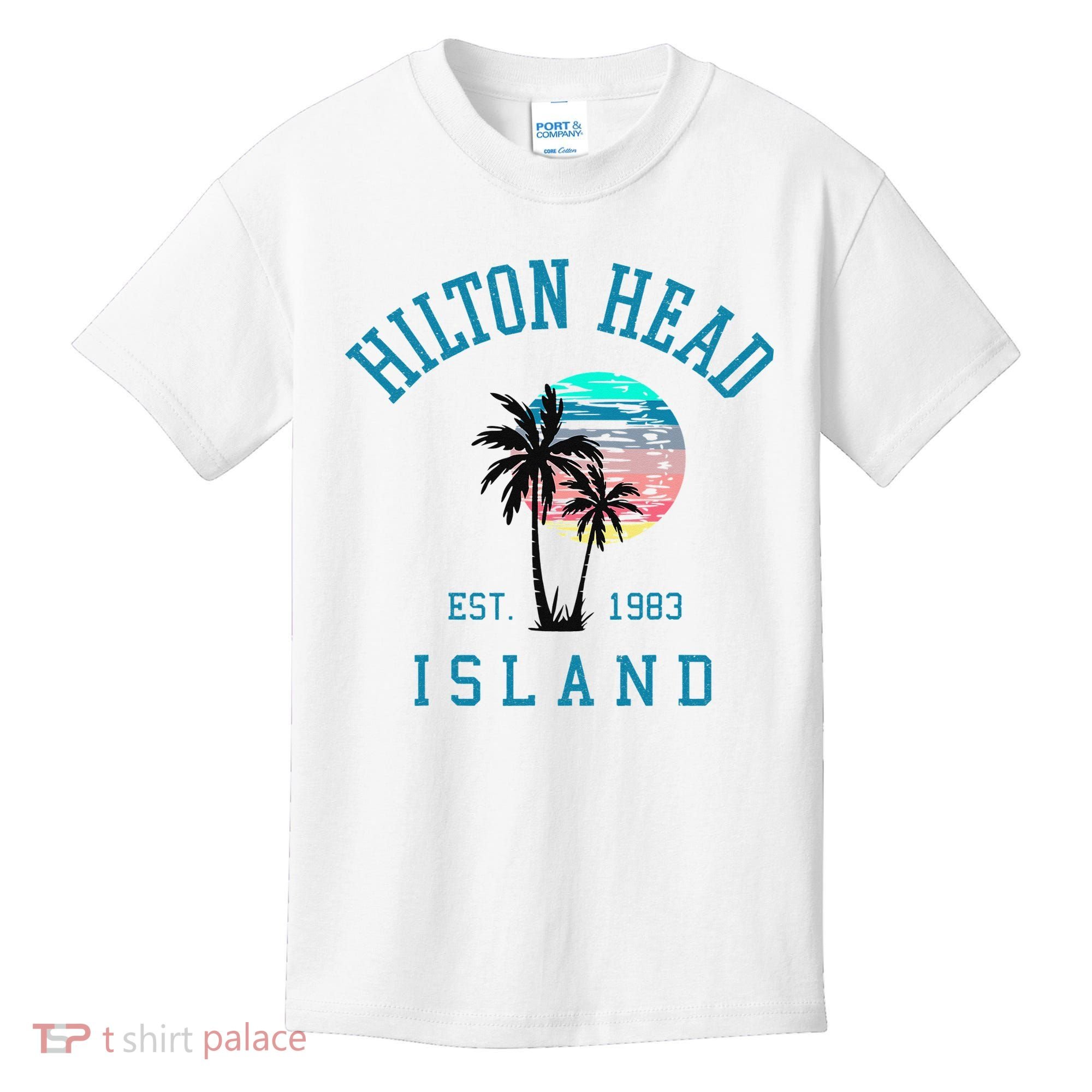 Hilton Head Island South Carolina Beach Palm Trees Summer Kids T-Shirt