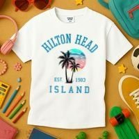 Hilton Head Island South Carolina Beach Palm Trees Summer Kids T-Shirt thumb 3