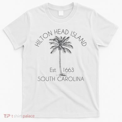Hilton Head Island Beach Design Palm Tree Illustration T-Shirt