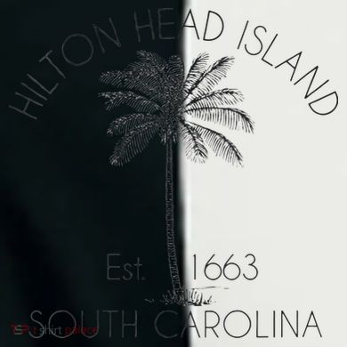 Hilton Head Island Beach Design Palm Tree Illustration Infant Baby Jersey Bodysuit