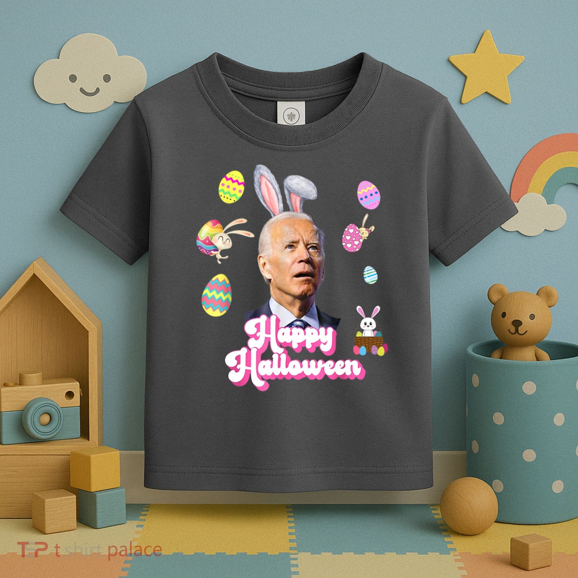 Happy Halloween Joe Biden Funny Easter Toddler T-Shirt