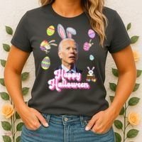 Happy Halloween Joe Biden Funny Easter Women's T-Shirt thumb 2