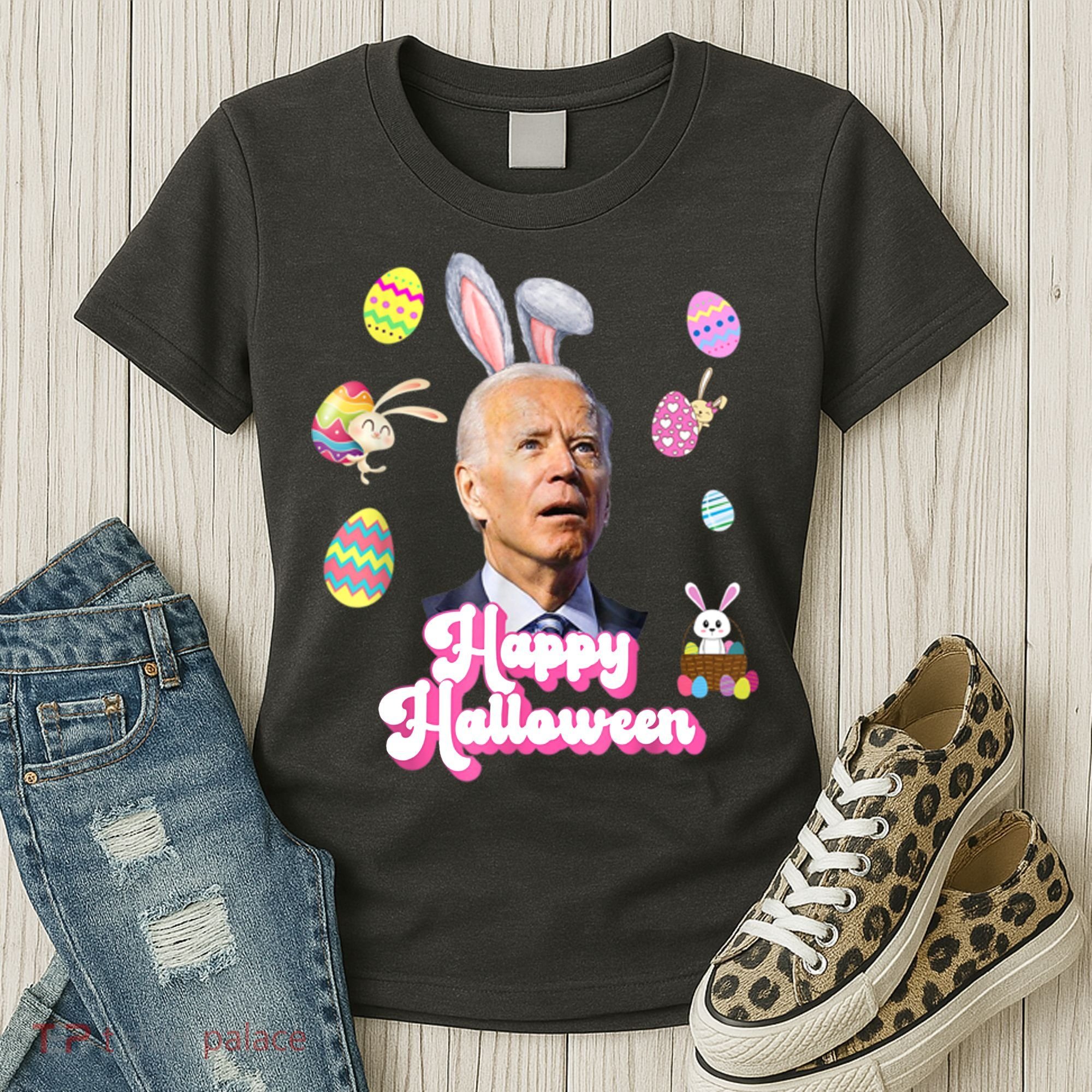 Happy Halloween Joe Biden Funny Easter Women's T-Shirt