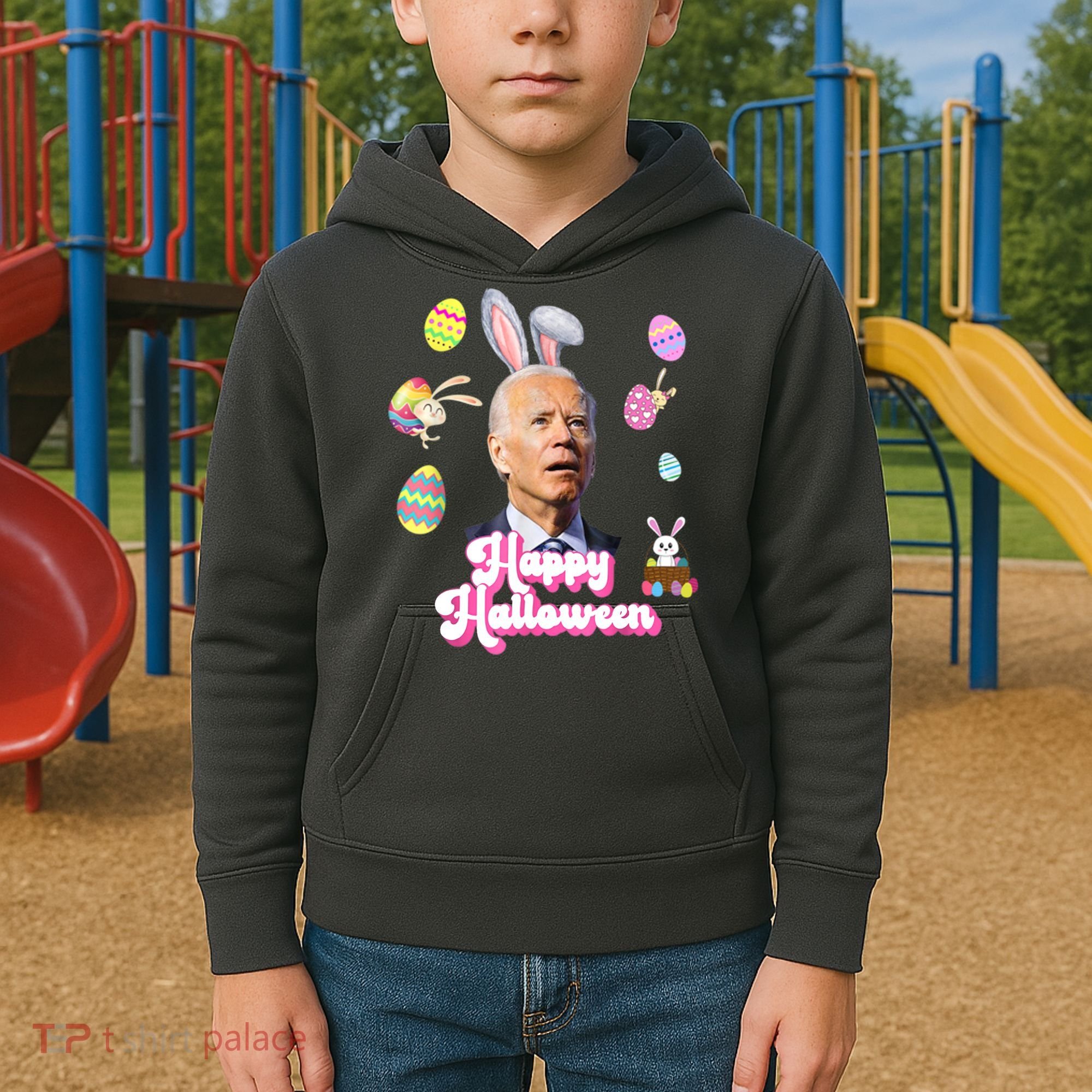 Happy Halloween Joe Biden Funny Easter Kids Hoodie
