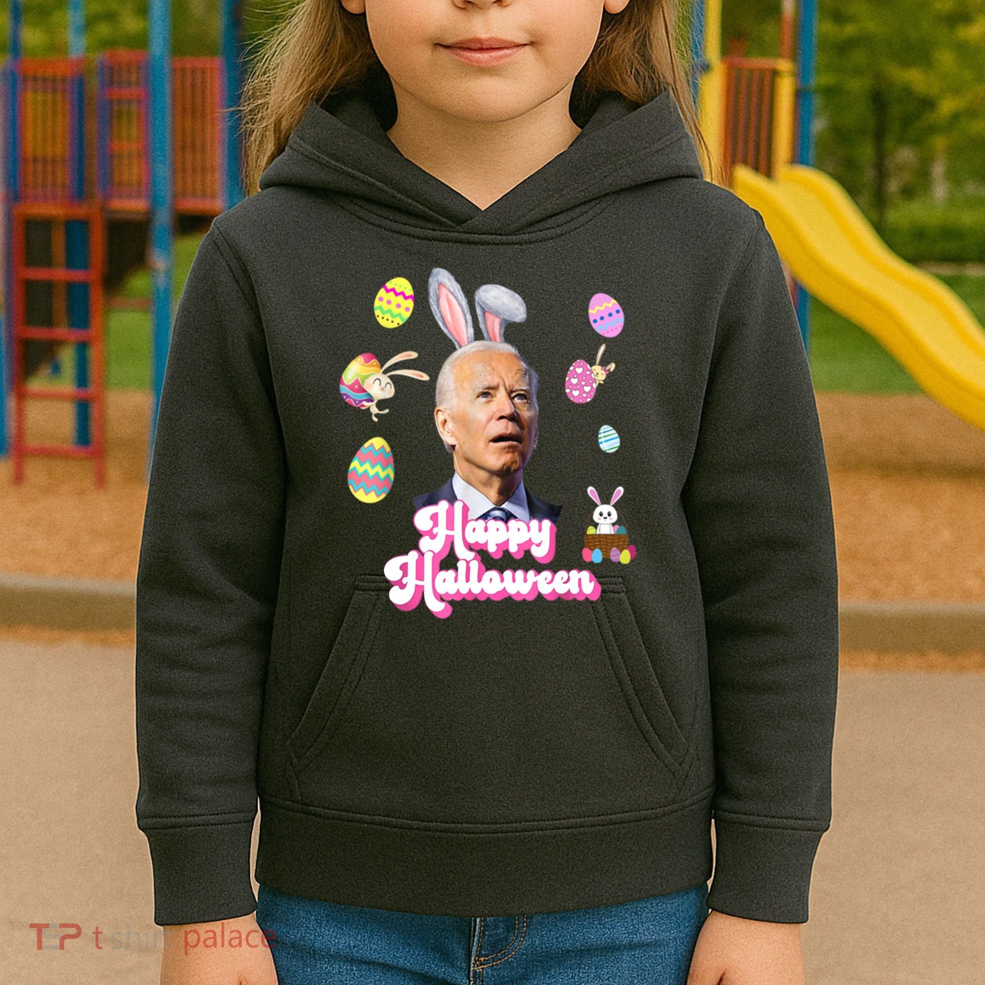 Happy Halloween Joe Biden Funny Easter Kids Hoodie