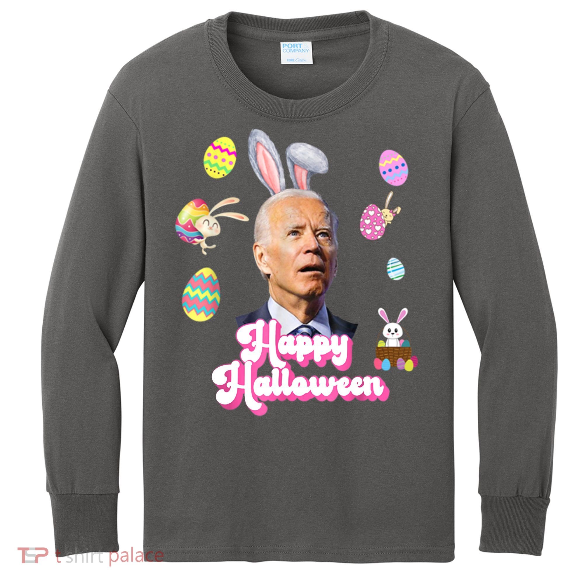 Happy Halloween Joe Biden Funny Easter Kids Long Sleeve Shirt