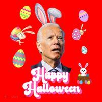 Happy Halloween Joe Biden Funny Easter Santa Hat thumb 1