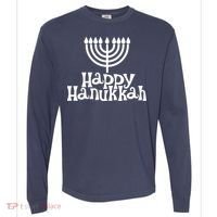 Happy Hanukkah Jewish Funny Comfort Colors Heavyweight Long Sleeve T-Shirt thumb 0