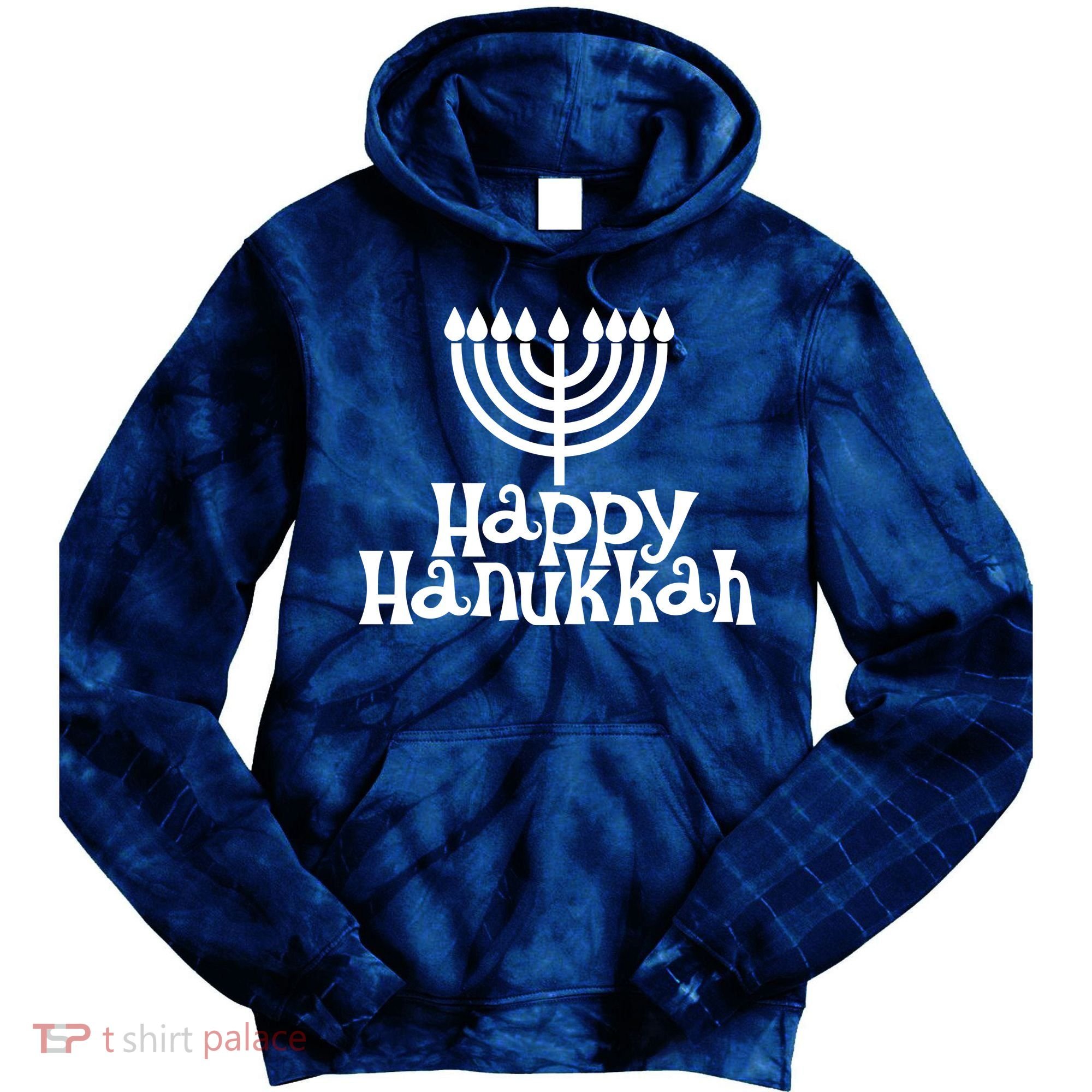 Happy Hanukkah Jewish Funny Tie Dye Hoodie