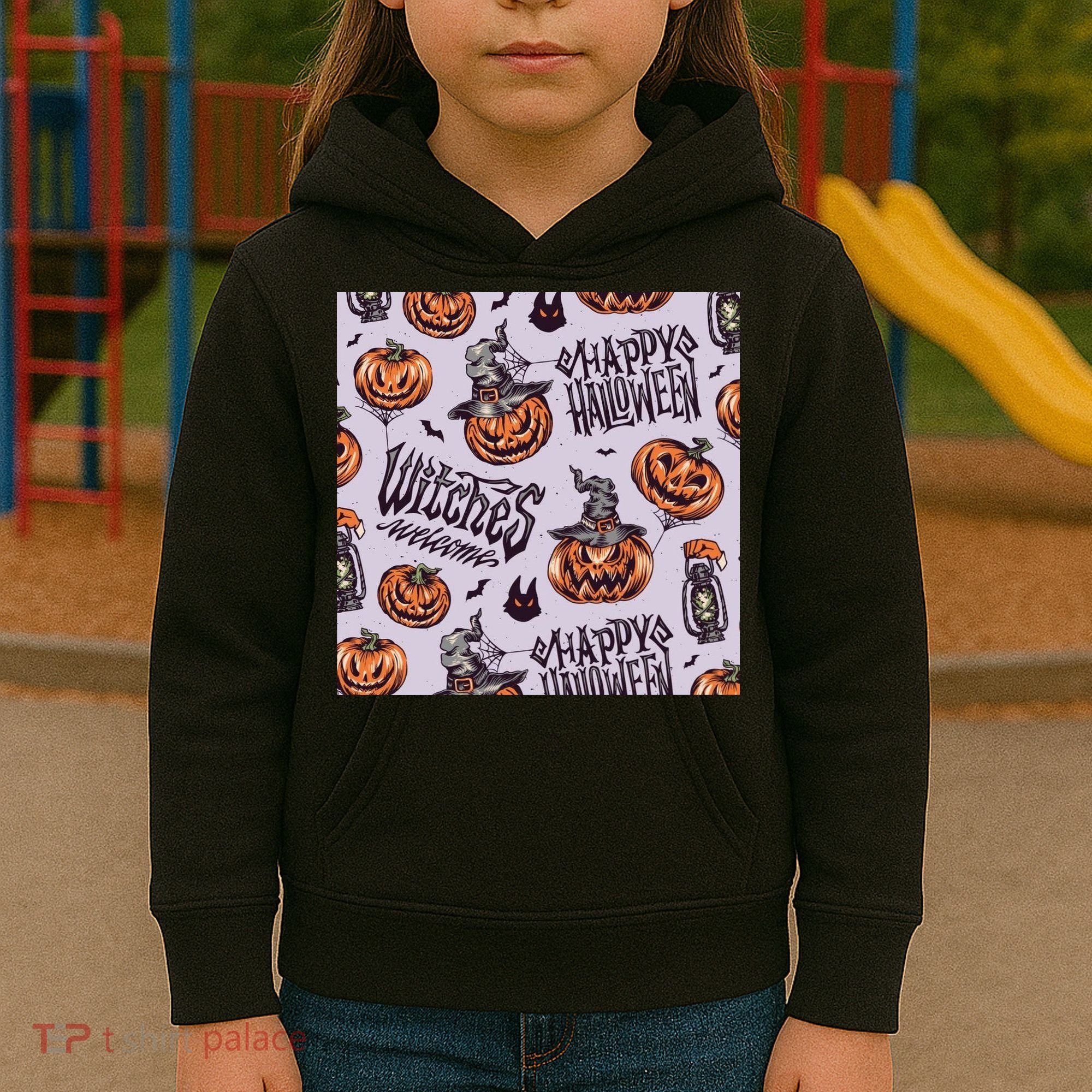 Happy Halloween Jack O Lantern Kids Hoodie