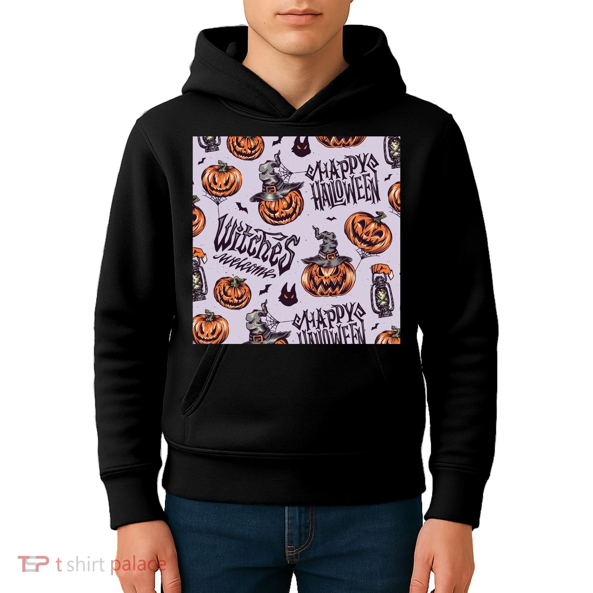 Happy Halloween Jack O Lantern Kids Hoodie