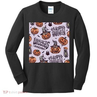 Happy Halloween Jack O Lantern Kids Long Sleeve Shirt