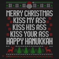 Happy Hanukkah Kiss My Ass His Ass Your Ass Merry Christmas Women's Hoodie thumb 2