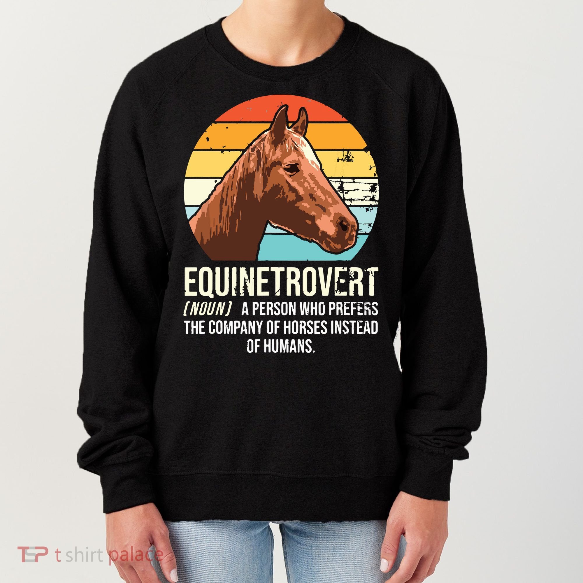 Horse Horse Lover Tee Equestrian Tee Retro Horse Women's Sweatshirt