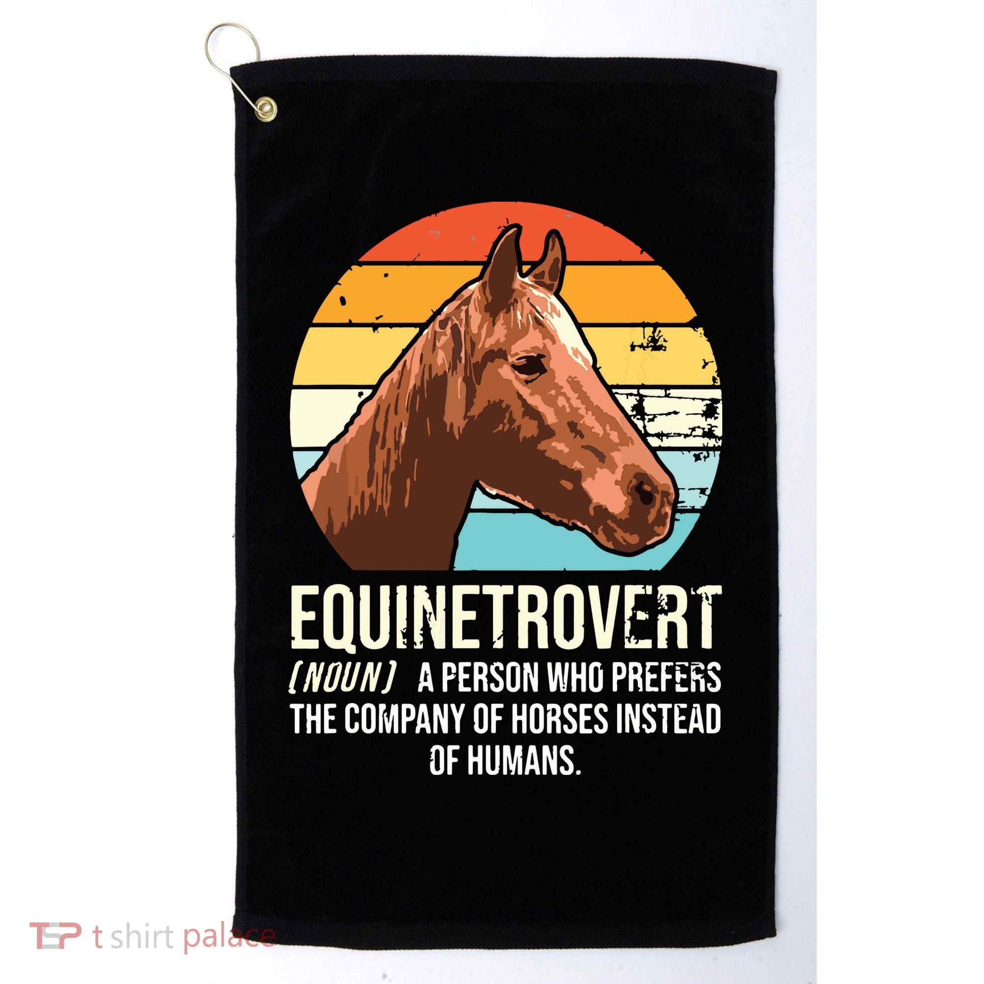 Horse Horse Lover Tee Equestrian Tee Retro Horse Golf Towel
