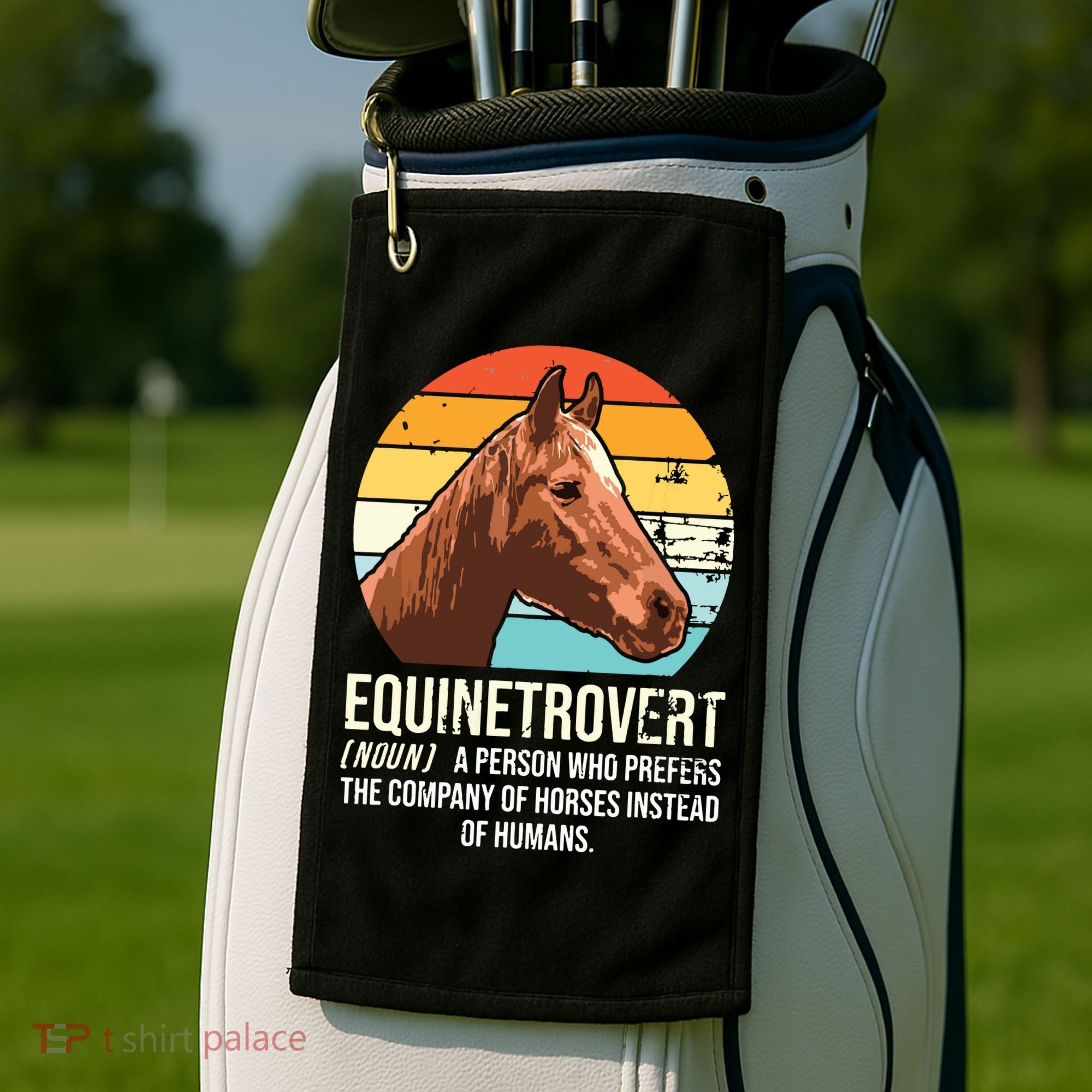 Horse Horse Lover Tee Equestrian Tee Retro Horse Golf Towel