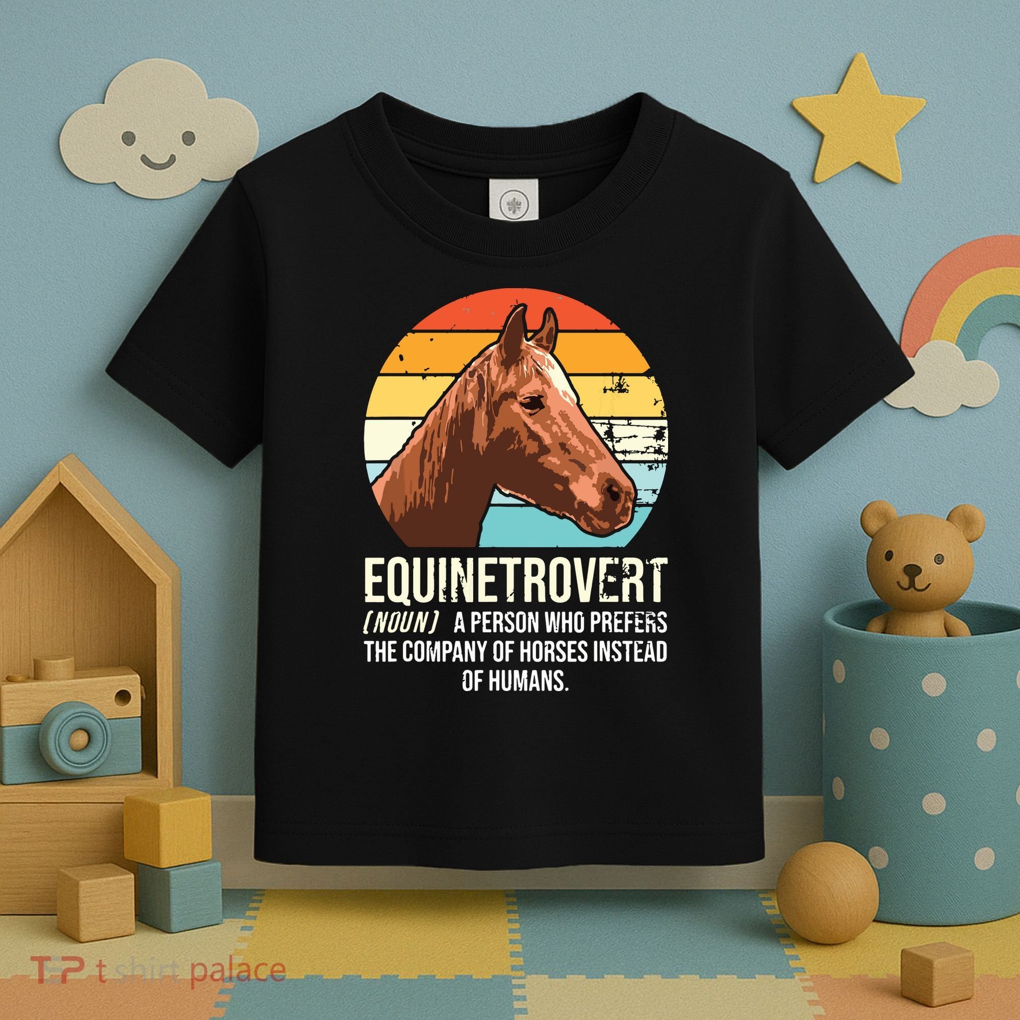 Horse Horse Lover Tee Equestrian Tee Retro Horse Toddler T-Shirt