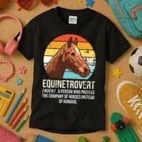 Horse Horse Lover Tee Equestrian Tee Retro Horse Kids T-Shirt thumb 3