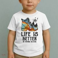 Hiker Hobbies Life Is Better In Hiking Boots Sport Lovers Toddler T-Shirt thumb 2