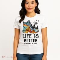 Hiker Hobbies Life Is Better In Hiking Boots Sport Lovers Women's T-Shirt thumb 4