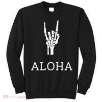 Halloween Hang Loose Skeleton Shaka Aloha – Over Left Breast Sweatshirt thumb 0