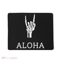 Halloween Hang Loose Skeleton Shaka Aloha – Over Left Breast Mousepad thumb 0