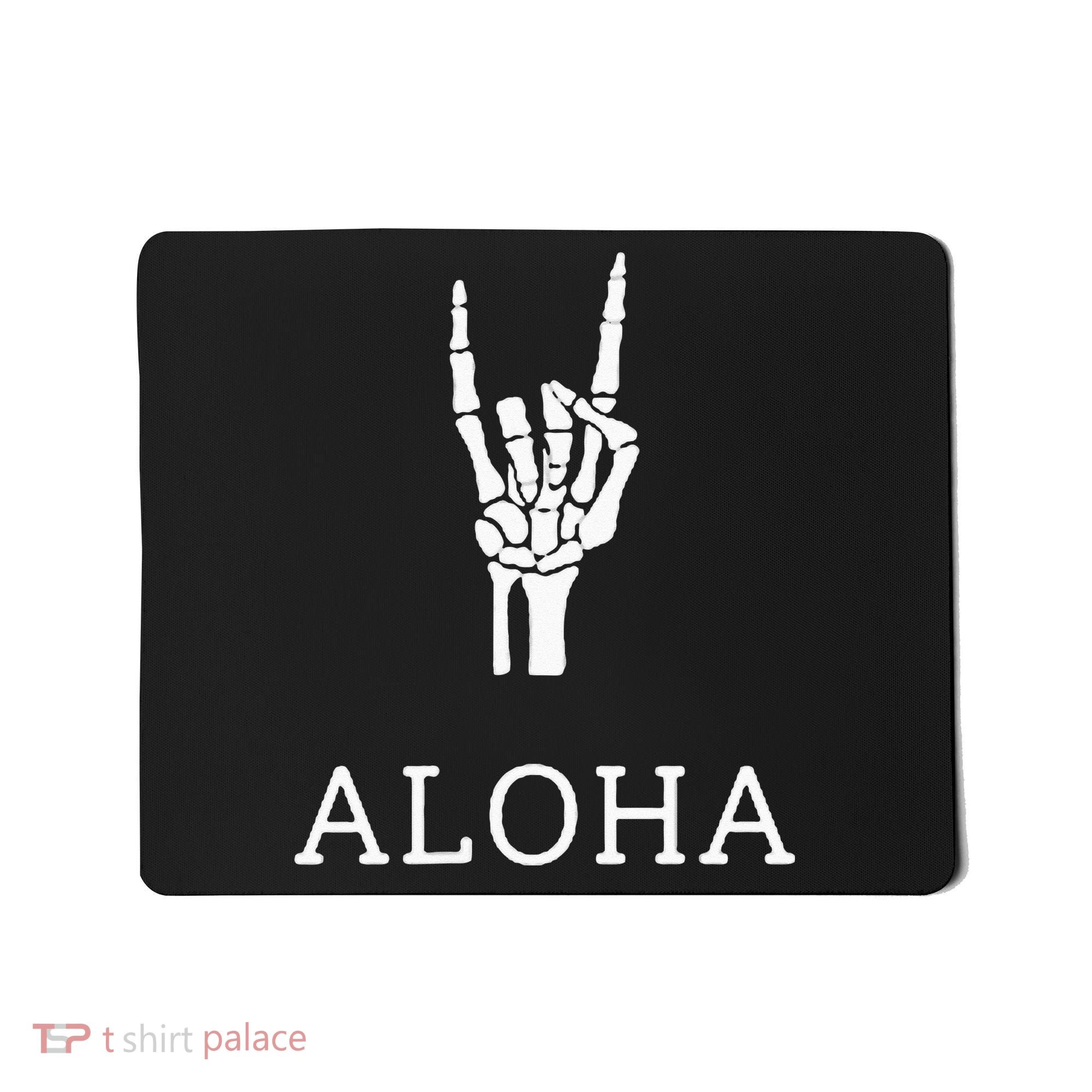 Halloween Hang Loose Skeleton Shaka Aloha – Over Left Breast Mousepad