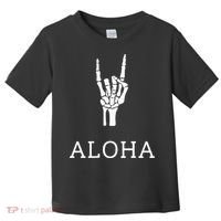 Halloween Hang Loose Skeleton Shaka Aloha – Over Left Breast Toddler T-Shirt thumb 0