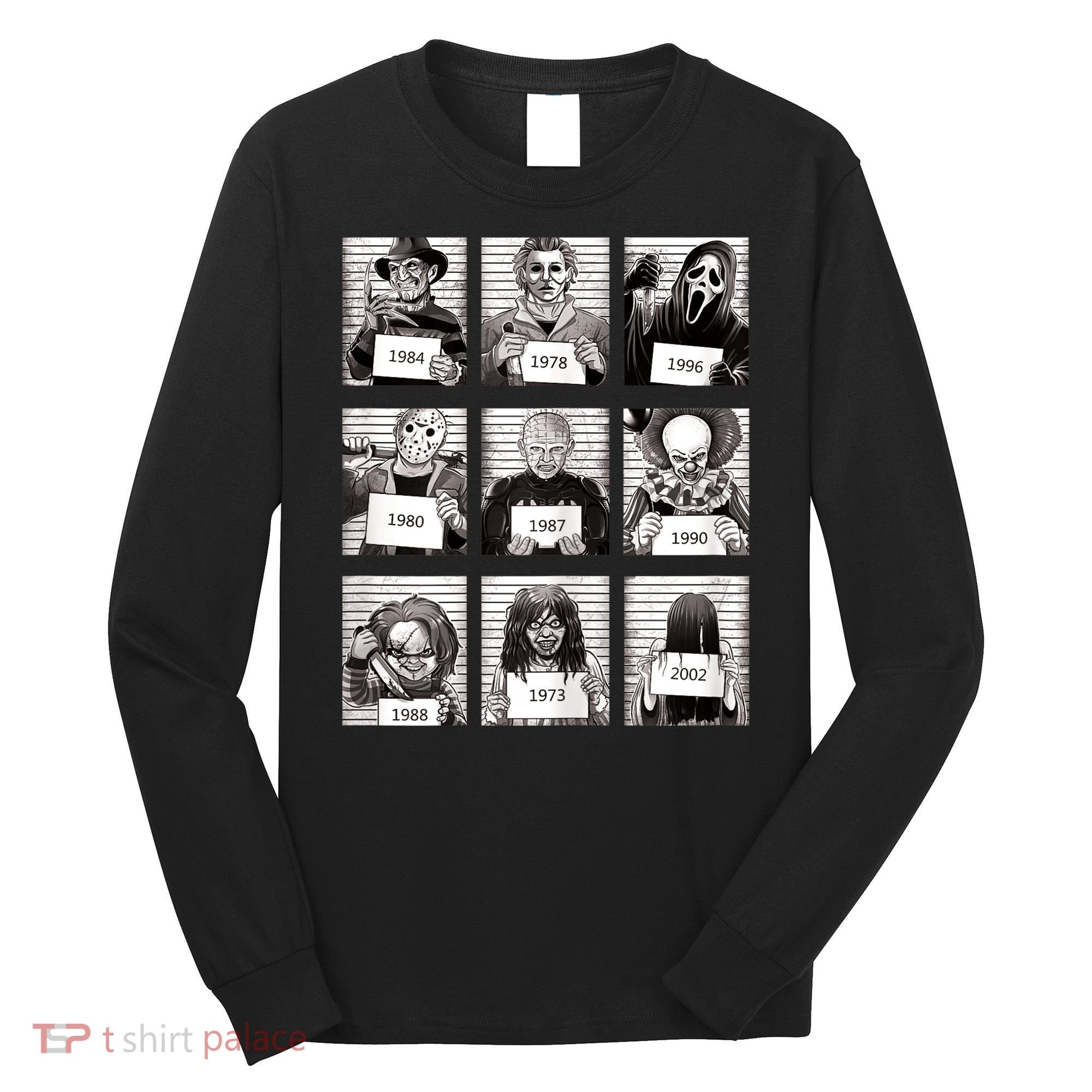 Halloween Horror Legends Killer Mugshots Creepy Fan Long Sleeve Shirt