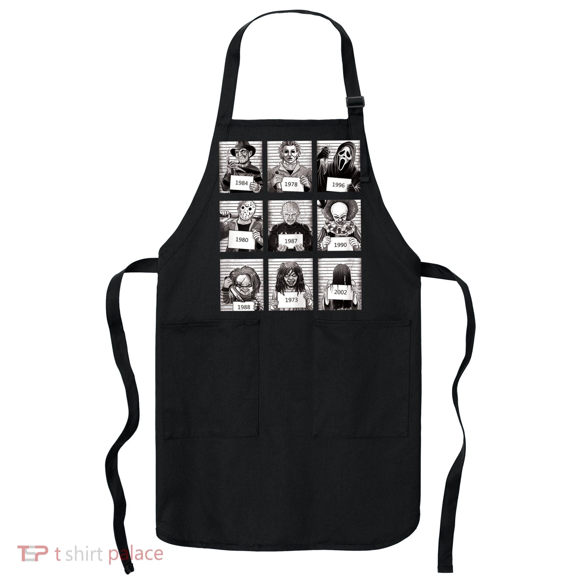 Halloween Horror Legends Killer Mugshots Creepy Fan Apron