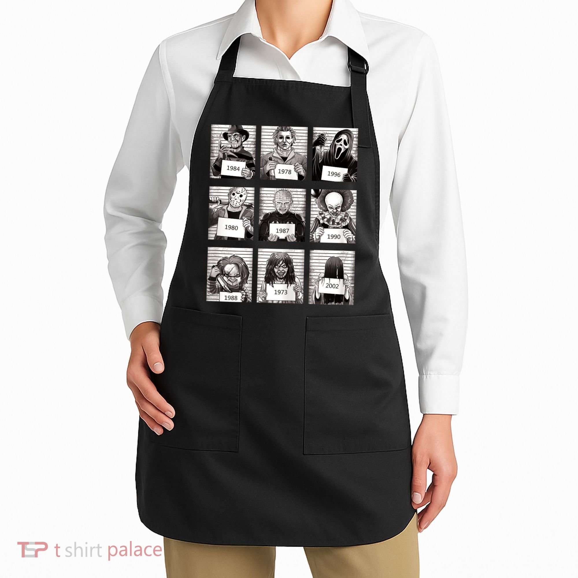 Halloween Horror Legends Killer Mugshots Creepy Fan Apron